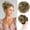 Brown Mixed Light Blond, variant on Iridescent Messy Bun Hair Piece Wavy Curly Scrunchies, No-Slip Elastic Ties For Instant Updo, Wavy Curly Scrunchies For Thin/Thick Hair