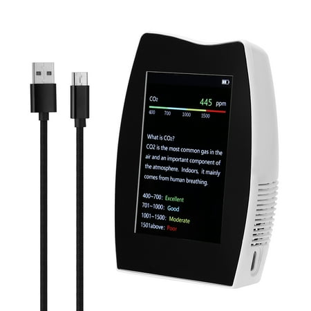 

Htovila Portable Digital CO2 Detector Multifunctional Touched Screen HCHO TVOC Tester Air Quality Monitor Temperature and Humidity Meter Air Analyzer
