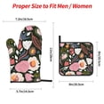 thumbnail image 4 of XMXT Waterproof Oven Mitts and Pot Holders Sets, Watercolor Floral Doodle Print Sets Kitchen Cooking Heat Resistant, 4 Pcs, 4 of 8