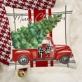 thumbnail image 3 of Merry Christmas Throw 16x16 Inch Pillow Covers Red Truck Buffalo Bowknot Pickup with Christmas Trees Green Farmhouse Decoration Pillow Cover Winter Holiday Throw Pillow Cases for Sofa Couch, 3 of 6