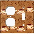 thumbnail image 4 of Metal Light Switch Plate Outlet Cover (Tan Floral Coffee Cup COF001), 4 of 13