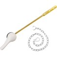 thumbnail image 1 of Toilet Handle Replacement Kit by , Universal Tank Flush Lever Handle with Stainless Steel Flapper Chains for Most Front Mount Toilets, White Finish Toilet Flush Handle, 1 of 8