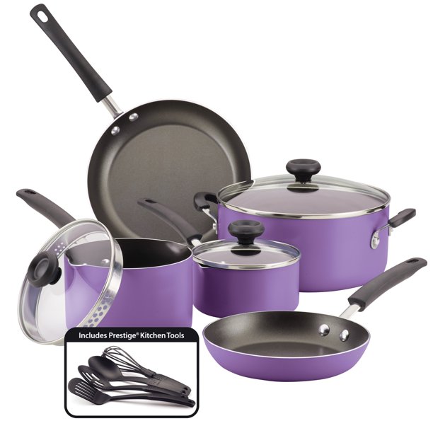 Farberware 12Piece Easy Clean Dishwasher Safe Aluminum Nonstick Pots