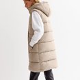 thumbnail image 4 of Karoyedx Women Winter Clothes Womens Puffer Vests Lightweight Long Sleeveless Quilted Puffer Jacket Long Puffy Vest With Hood Winter Warm Coats Beige Size,L, 4 of 5