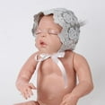 thumbnail image 4 of SPRING PARK Baby Infant Newborn Girls Kids Cute Lace Floral Hat Cap Kawaii Beanie Bonnet Cotton Hat, 4 of 5