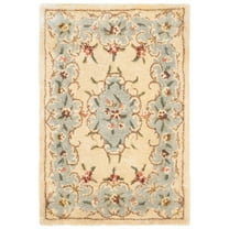 SAFAVIEH Bergama Drummond Oriental Wool Area Rug, Ivory/Light Blue, 2' x 3'