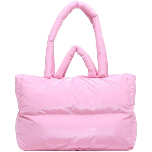 shiyou-Quilted Tote Bag, Puffer Tote Bag for Women, Puffy Bag, Medium Puff Shoulder Handbag for Travel, Work, Gym,Shop