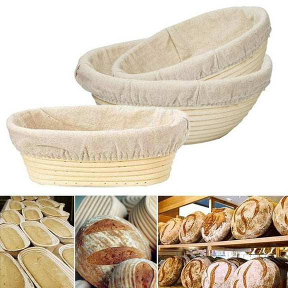 Dough Proving Basket Bread Proofing Basket Handmade Natural Rattan Round Oval Banneton Holder