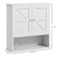 thumbnail image 2 of Bathroom Storage Cabinet Wall Mounted, Modern Wooden Over the Toilet Storage Cabinet with 3-level Adjustable Shelf and 2 Door, Bathroom Medicine Cabinet White, 2 of 7
