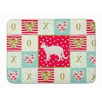 White Devon Rex Cat Love Machine Washable Memory Foam Mat Red