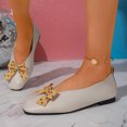 thumbnail image 2 of Yungyresw Ballet Flats For Women Polka Dot Bow Square Toe Slip On Shoes Low Top Casual Comfortable Work Office Dress Shoes Beige 36, 2 of 7