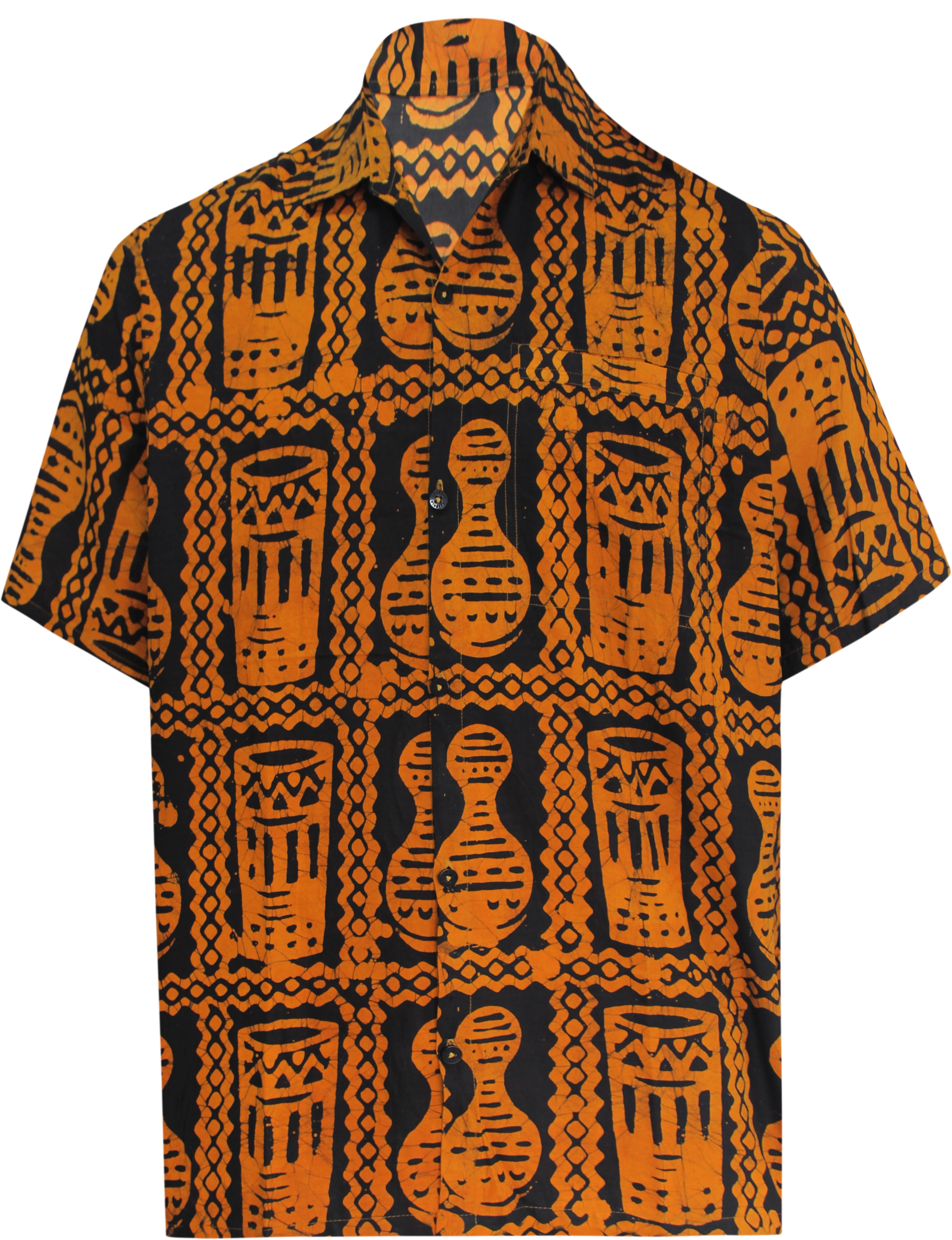 LA LEELA HAPPY BAY Men's Funky Hand Batik Fashion Short Sleeve