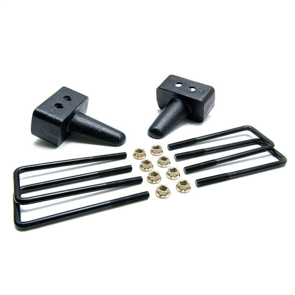 Fits 2004-2020 Ford F-150 ReadyLIFT Leaf Spring Block Kit 66-2053 Block Kit; 3.0 Inch Block Height; Cast Iron; Includes 2 Rear Blocks/4 U-Bolts and Hardware