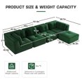 thumbnail image 4 of FFH 152" L-Shaped Sectionals for Living Room, 4 Seater Cloud Sofa with Ottoman, No Assembly, Green, 4 of 14