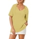 thumbnail image 2 of mfyjkho Tops Elegantes Para Mujer, Camiseta/Camiseta Informal De Manga Corta Con Cuello En V Y Cordón Con Bolsillo Y Color Liso Para Mujer Tops Para Hacer Ejercicio M, 2 of 6