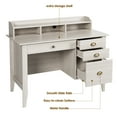 thumbnail image 4 of Homfa 47 in Computer Desk, Home Office Writing Table with 4 Drawers and Hutch Shelf, Oak White, 4 of 7