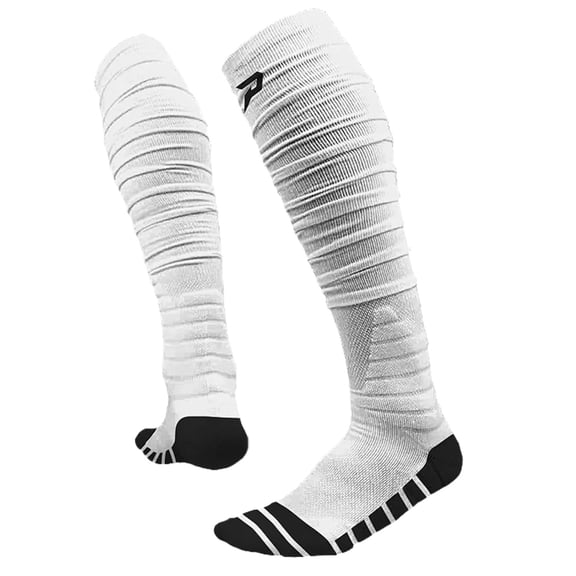 Quantum Knit: Extra Long Padded Scrunch Socks - White