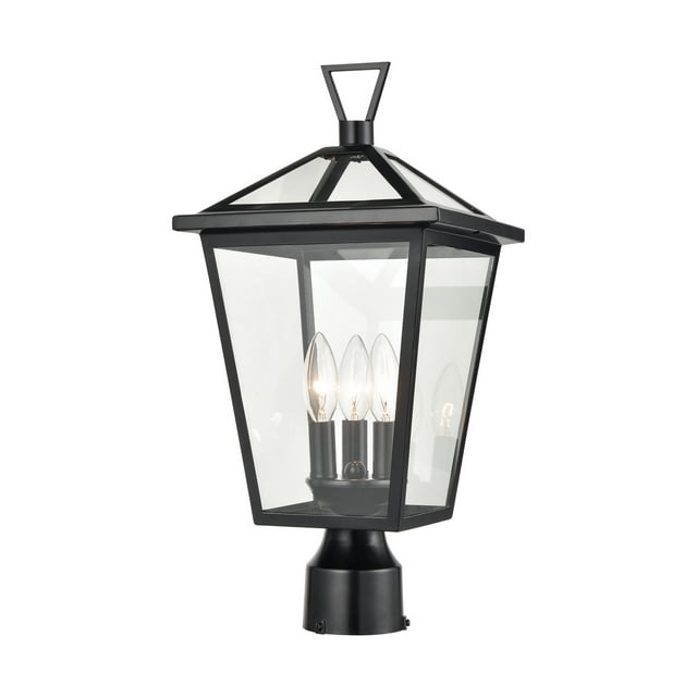 ELK Lighting 45475/3 Main Street 19 inch Black 3 Light Outdoor Post Mount