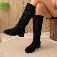 thumbnail image 7 of hzomhy Womens Mid Calf Boots Round Toe Buckle Strap Low Block Heel for Casual Daily and Winter Wear, 7 of 7