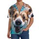 thumbnail image 1 of Balery Sea Swimming Corgi Camisa Casual de Manga Corta con Botones para Hombre, Texturizada, Estilo Cubano, para Playa, Verano-XX-Large, 1 of 5