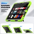 thumbnail image 4 of Dteck Case for Samsung Galaxy Tab A9+/ A9 Plus 11" 2023 SM-X210/X216/X218, Heavy Duty Rugged Full-Body Protective Case with Screen Protector,360° Swivel Stand, Hand&Shoulder Strap Case,Green+Black, 4 of 7
