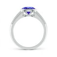 thumbnail image 2 of ANGARA Natural Vintage Inspired 1.25 ct Tanzanite Ring with Grooves in 14K White Gold for Women (Size-8x6mm) | December Birthstone, Anniversary, Jewelry Gift for Women | Natural Tanzanite Ring, 2 of 8
