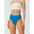 thumbnail image 5 of Women'S Large Size Cotton Half-Cover Hip High Waist Solid Color High Slit Briefs Blue XXL, 5 of 9