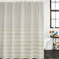 thumbnail image 4 of Extra Long Shower Curtain 72x96 Inch, Grey Striped Shower Curtain Waterproof Bathroom Decor, Vintage Stripes Ombre Fabric Bath Curtain Set Accessories with Hooks, 4 of 7