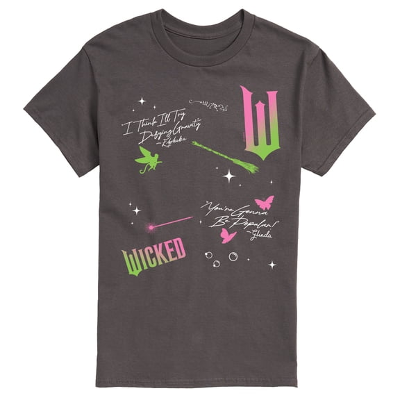 Wicked - Scatter Lyrics Oversized Short Sleeve Graphic T-Shirt