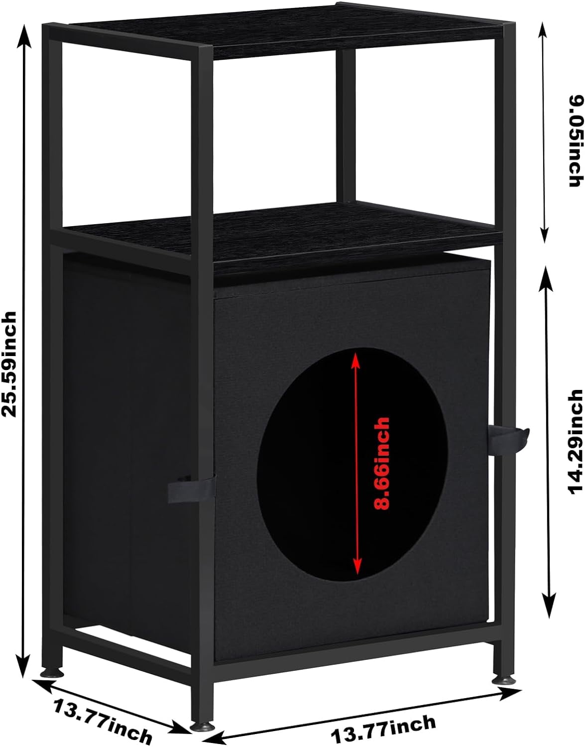 Cat House Shelf Storage Cabinet Nightstand Black