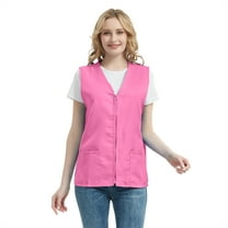 TOPTIE Adult Volunteer Activity Vest Supermarket Uniform Vests Clerk Workwear-Pink-XXL