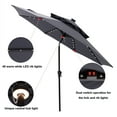 thumbnail image 4 of C-Hopetree 9 ft Double Top Outdoor Patio Market Table Umbrella with Solar LED Lights and Tilt, Anthracite, 4 of 7