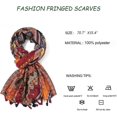 thumbnail image 4 of HSHDLDF Foulard Boho pour Femmes Légère à Imprimé Floral Foulard Automne Hiver Mode Châle à Franges, 4 of 6