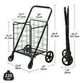 thumbnail image 4 of DEXTRUS Folding Heavy Duty Rolling Lockable Wheels Adjustable Handle Medium Size Shopping Cart, 4 of 9