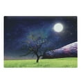 thumbnail image 1 of Tree Cutting Board, Moon with a Tree Full Moon Galaxy Grass Creative Fantasy Style Illustration Print, Decorative Tempered Glass Cutting and Serving Board, Large Size, Green and Navy, by Ambesonne, 1 of 1