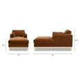 thumbnail image 5 of Jennifer Taylor Home Knox 65" Modern Farmhouse Chaise Lounge Chair, Burnt Orange Performance Velvet, 5 of 9