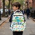 thumbnail image 6 of Psesaysky Cute Dinosaur Print Bookbag with Padded Straps, Adjustable Straps Durable 17 Inch School Bag for Back to School Elementary School, 6 of 9