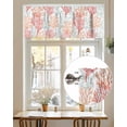 thumbnail image 6 of Red Orange Coral Pattern Kitchen Valances for Windows Tropical Ocean Summer Valance Curtains&nbsp; for Kitchen /Living Room/Bedroom/ Bathroom Decor, 54"x18 " ,Rod Pocket 1 Panel,, 6 of 7