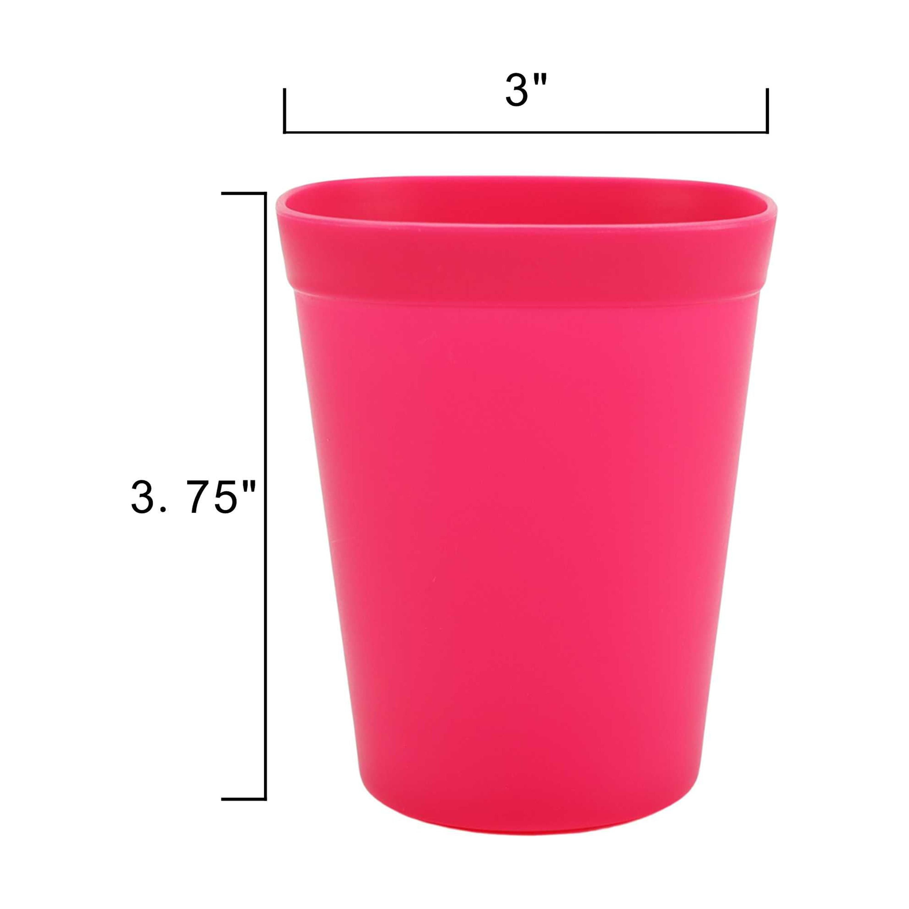 Your Zone Kids Dinnerware Set, 24-Piece Plastic Plates, Bowls, Cups & Utensils, Pink Assorted