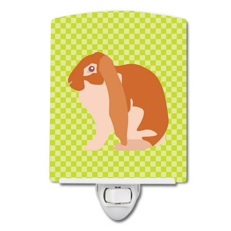 

Caroline s Treasures BB7788CNL English Lop Rabbit Green Ceramic Night Light 6x4x3 multicolor