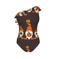 thumbnail image 4 of Yiaed Fall Gnomes Print Women One Piece Swimsuits Tummy Control One Shoulder Bathing Suits Pattern Ruffle Swimwear-Large, 4 of 8