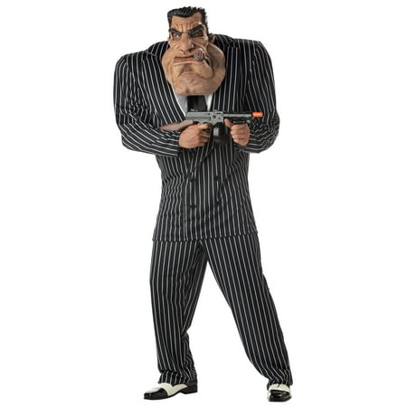 Massive Mobster Pinstripe Gangster Suit Mens Halloween