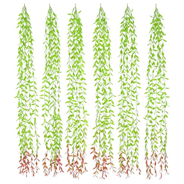 Billuyoard Enredaderas artificiales, guirnalda de vegetación falsa, hojas de sauce, plantas colgantes para boda, fiesta, jardín, pared, accesorios de Plantas Artificiales Billuyoard HA6737-00B