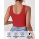 thumbnail image 2 of Top corto AURUZA sin mangas sin mangas con cuello en U rojo básico para mujer, 2 of 6