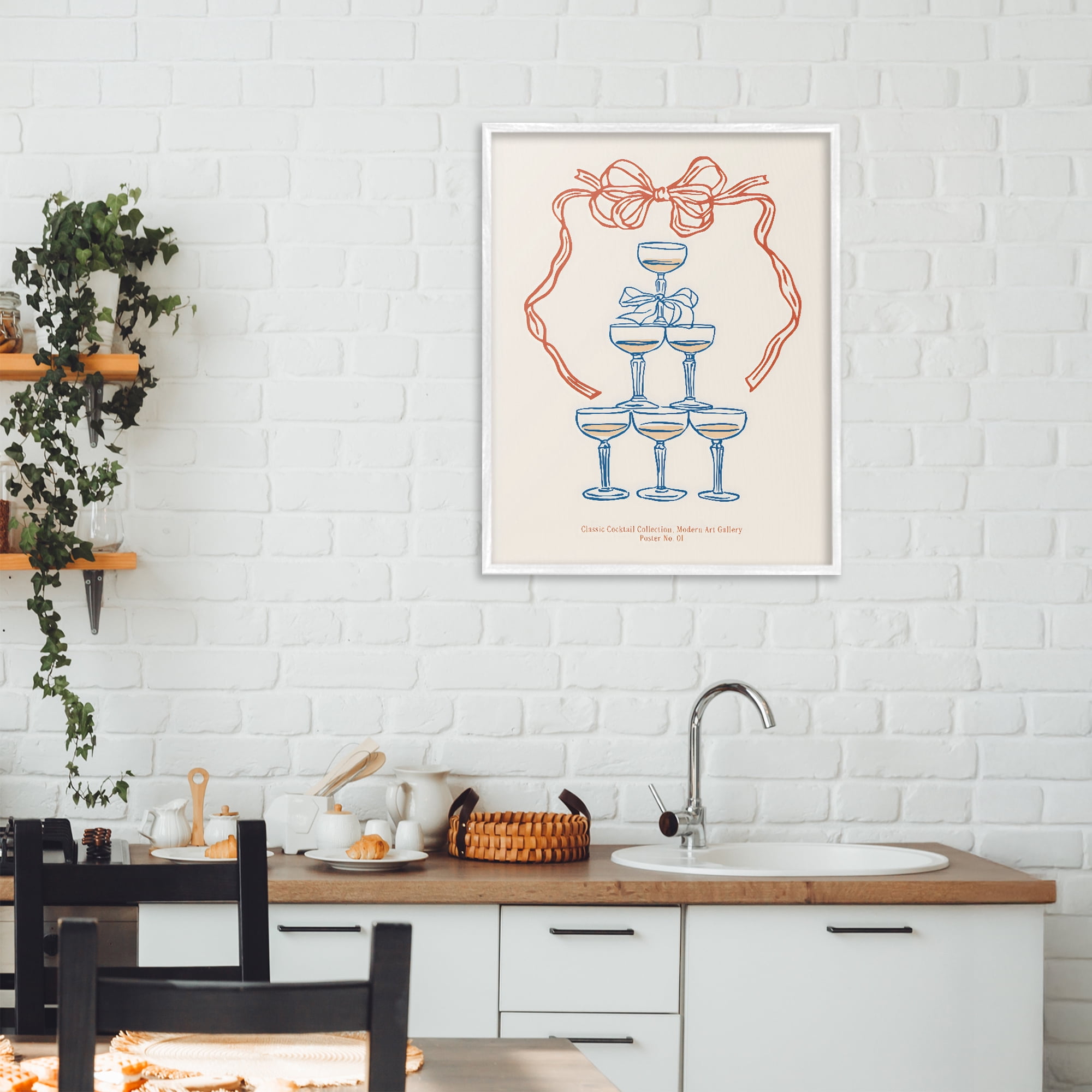 Stupell Industries Classic Cocktail Tower White Framed Giclee Art, design by The Prints Vibe