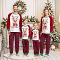 thumbnail image 4 of Family Matching Christmas Pajama Set Reindeer Long Sleeve Tops and Plaid Pants Holiday Sleepwear, 4 of 7