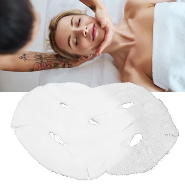 Mascarilla Facial De Gasa Precortada, Mascarilla Facial De Gasa Disponible Amigable Con La Piel Para Salón De Belleza