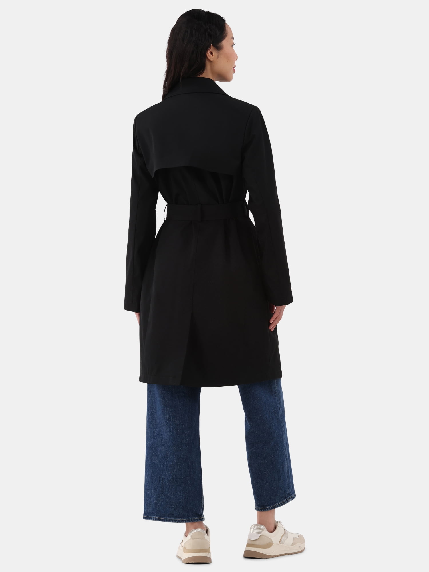 Time and Tru Double Breasted Trench Coat, Women's and Women’s Plus