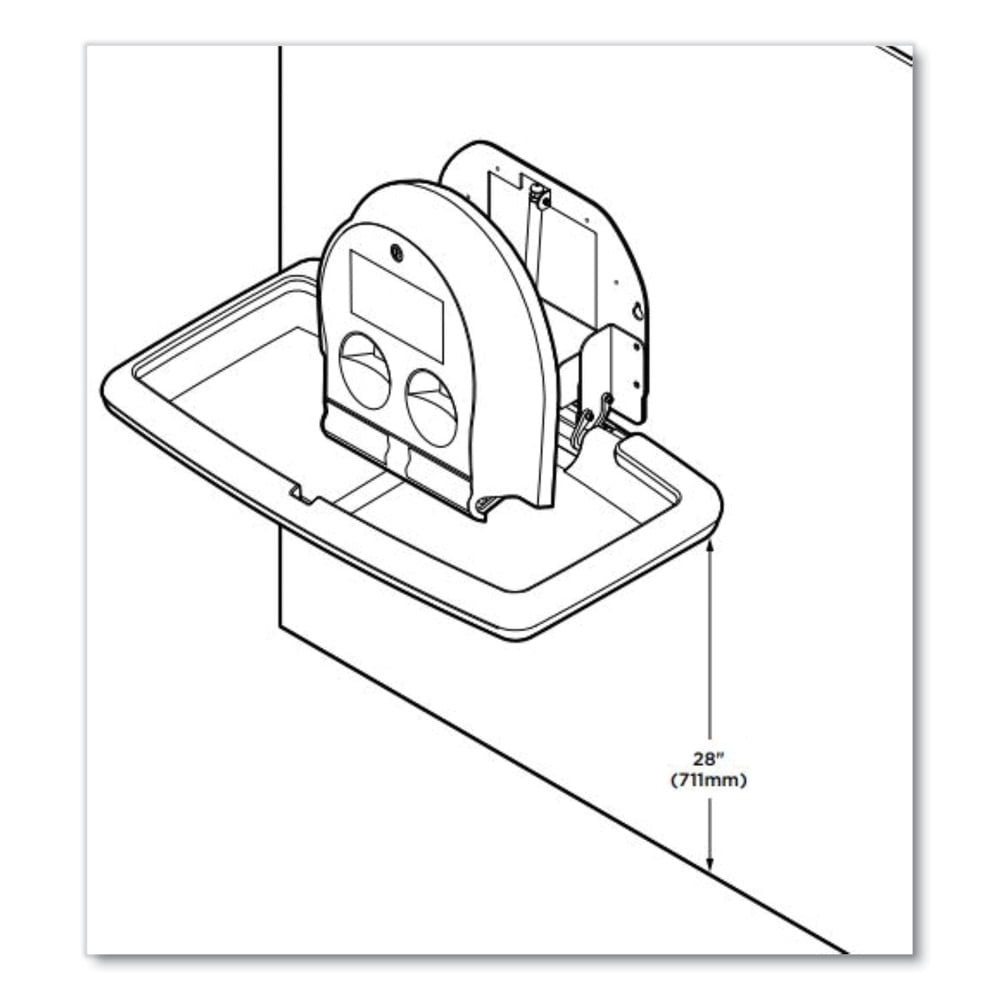 Koala Kare Products Baby Changing Station Wall Horizontal Mount, Gray