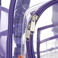 thumbnail image 4 of Heavy Duty Clear Backpack Durable See Through Student Transparent School Bookbag Deluxe High Quality Travel Daypack Purple, 4 of 11